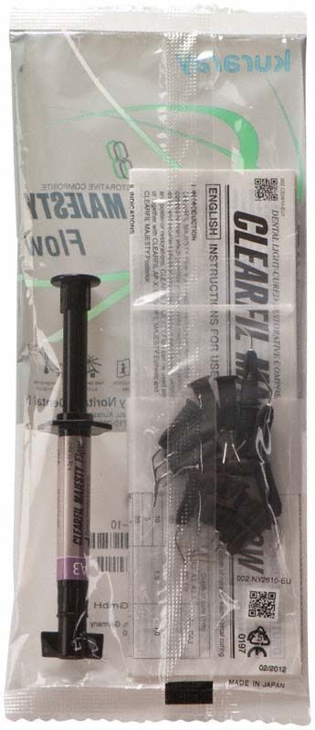 Klarfil Majesty Flow Spritze A3 in Originalverpackung mit Beipackzettel.