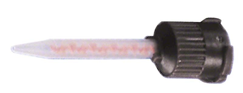 Mischkanüle Automix 2 braun für Dentalanwendungen mit geriffeltem Griff.