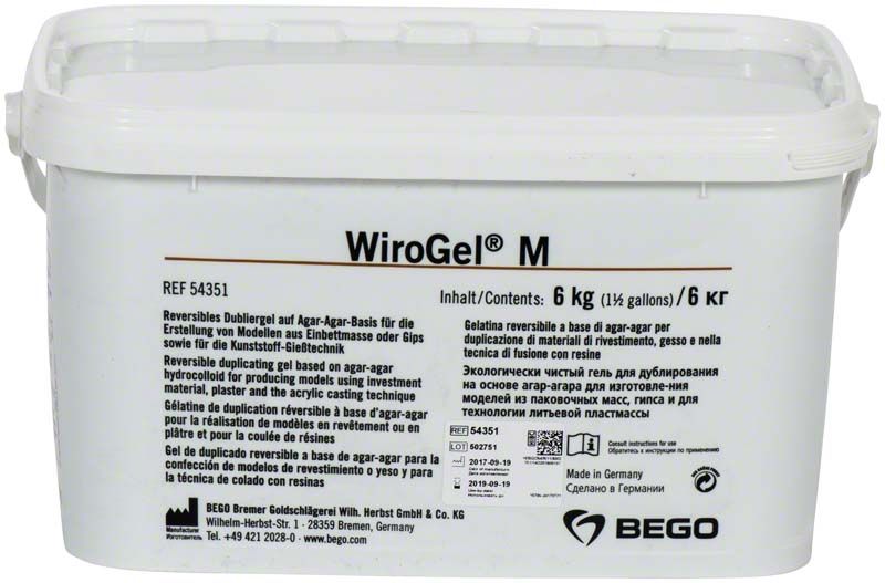 WiroGel® M 6kg Dubliermaterial in weißem Eimer von Medic-Star.