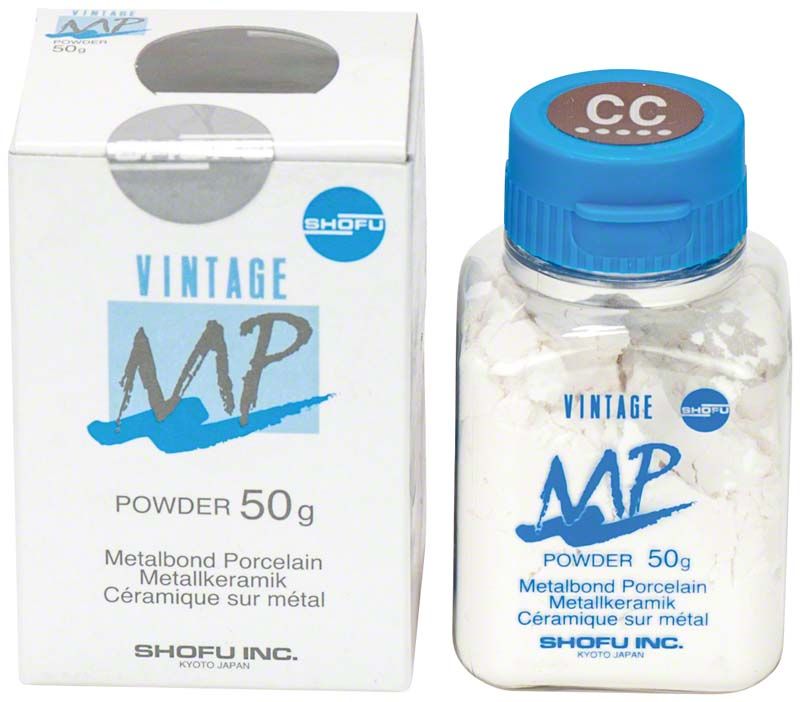 Halsmasse "VINTAGE MP" 50g mit Verpackung und Pulverbehälter.