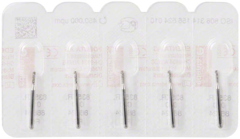 Diamantbohrer FG 835KR 010 in Blisterverpackung mit vier Einheiten