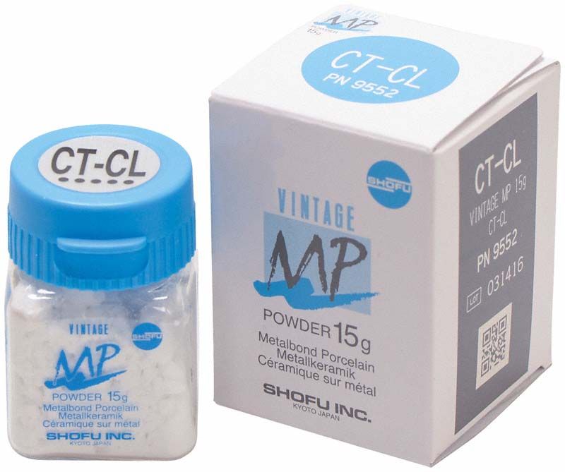 VINTAGE MP Halsmasse Transluzent 15g CT-CL Verpackung und Flasche.