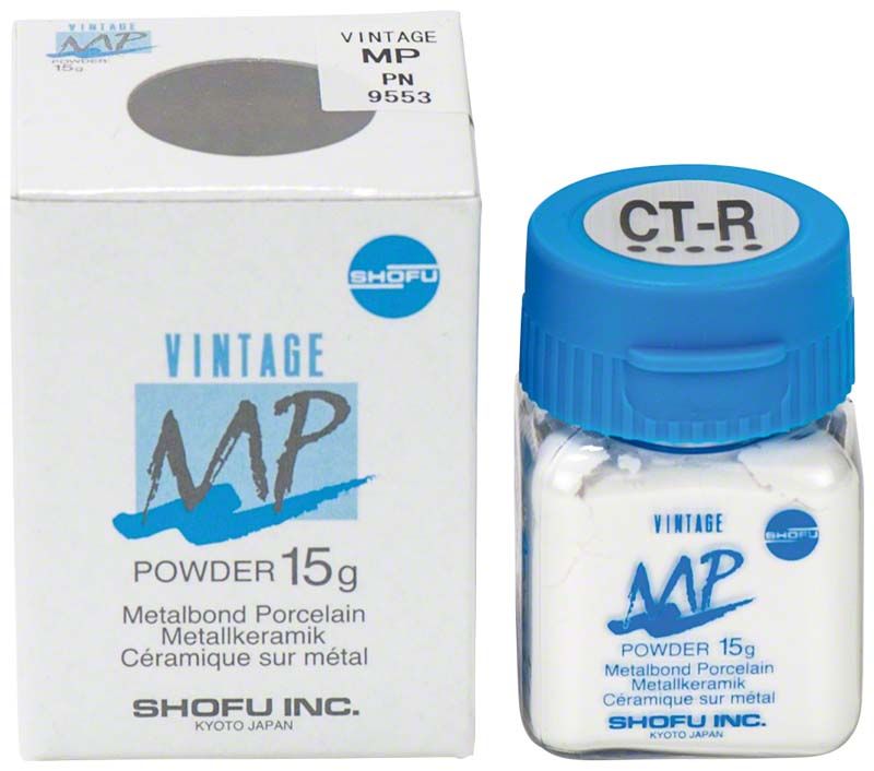 Transparente Verpackung mit VINTAGE MP Halsmasse 15g CT-R Aufschrift.