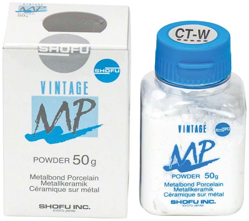Vintage MP Halsmasse Transluzent 50g CT-W Pulver in weißer Verpackung.