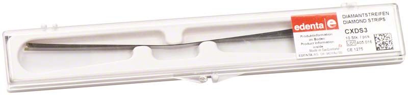 Diamantstreifen Sägeverzahnung 15 micron gelb in transparenter Verpackung.