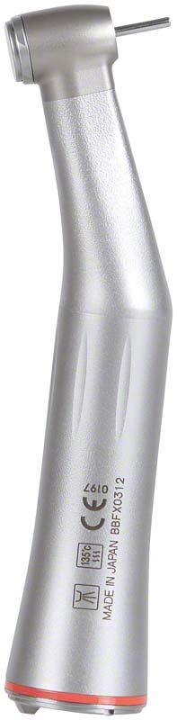 Dentales S-Max M Licht-Winkelstück Typ M95L mit rotem Akzent und LED.