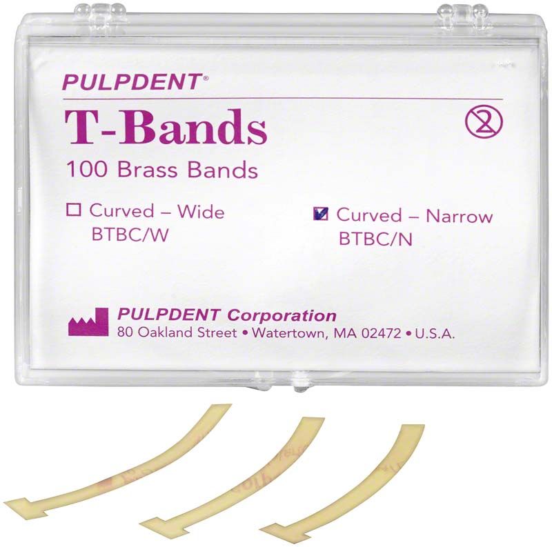 Transparente Verpackung von PCA T-Bands gebogene schmale Messing-Matrizen.