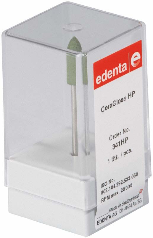 CeraGloss grün Spitze HP in transparenter Verpackung mit Etikett.