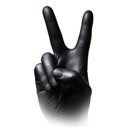 Black 300 Nitrilhandschuhe mit Überlänge, schwarz, puderfrei