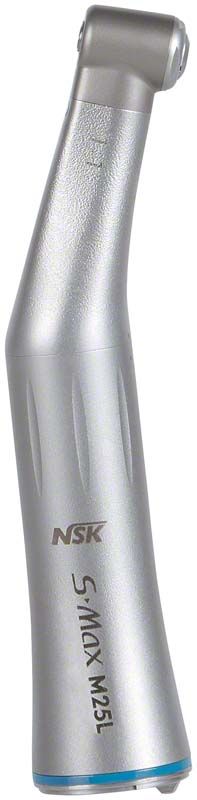 Silbernes S-Max M Licht-Winkelstück Typ M25L mit ergonomischem Design.