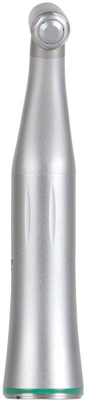 S-Max M Licht-Winkelstück Typ M15L in Silber mit grünem Ring, seitliche Ansicht.