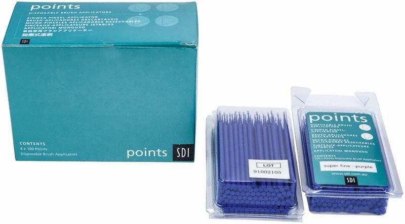 Points Applikatoren violett in Verpackung mit SDI-Logo.