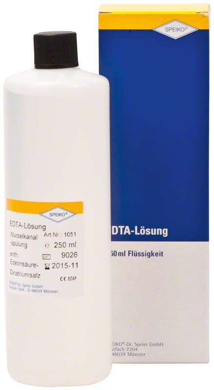 EDTA-Lösung Flasche 250ml von Speiko mit Etikett und Verpackung.