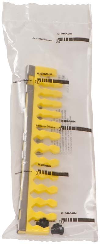 Silikonsteg JG398 in transparenter Verpackung mit gelbem Einsatz.