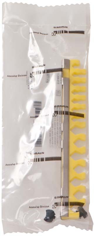 Verpackter Silikonsteg JG397 mit gelben Elementen und Firmenlogo.