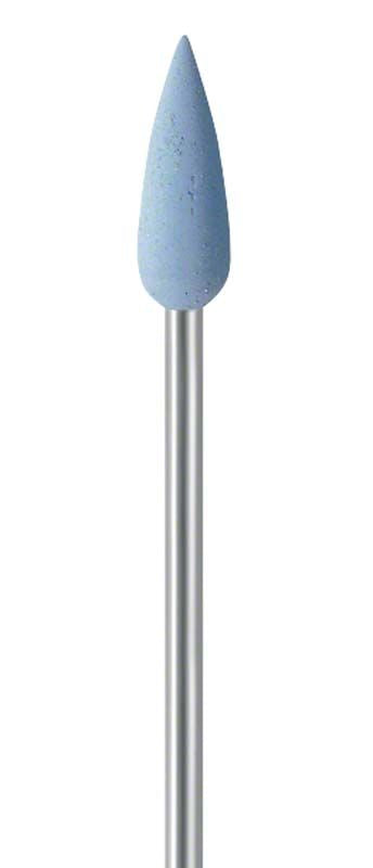 Hellblauer, feiner Dentalpolierer mit Metallgriff.