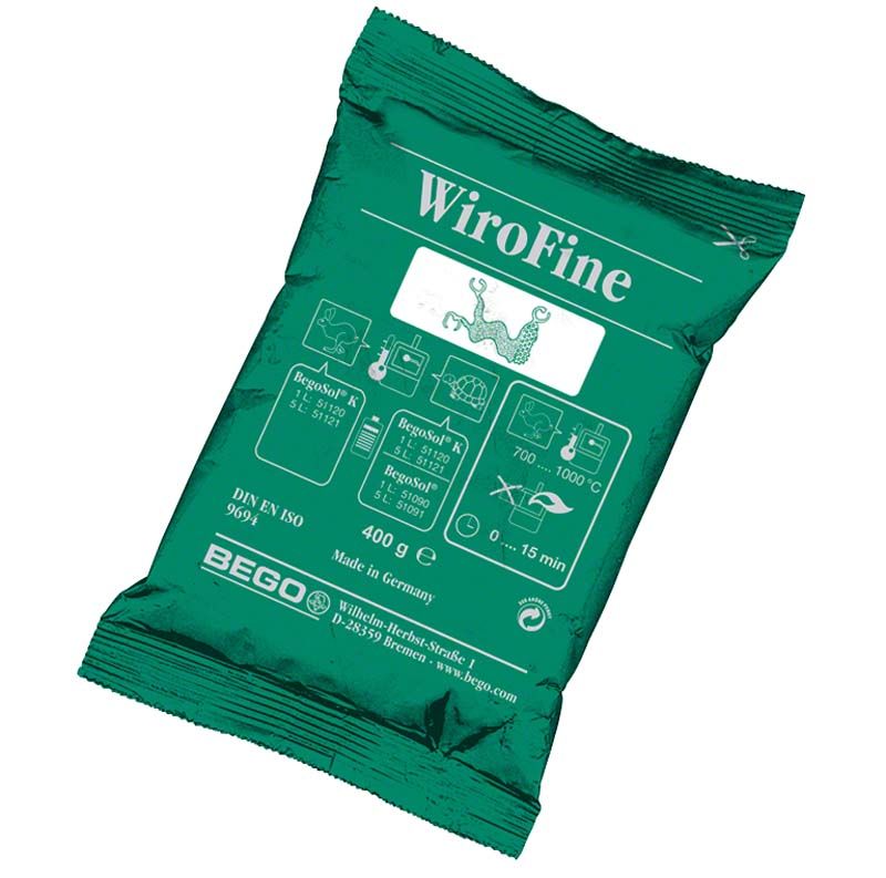 Grüner Beutel WiroFine 15 x 400g mit Produktinformationen.