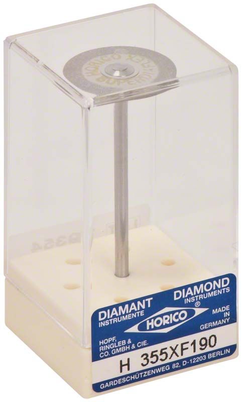 SUPERDIAFLEX® Diamantscheibe H 355XF 190 in transparenter Verpackung.