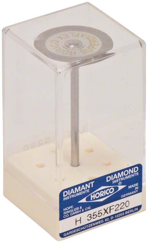 SUPERDIAFLEX® Diamanttrennscheibe H 355XF 220 in transparenter Verpackung.
