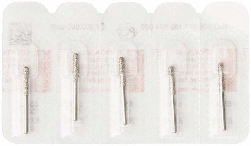 Dentale Diamantbohrer Diamant FG 856L 020 in steriler Verpackung.