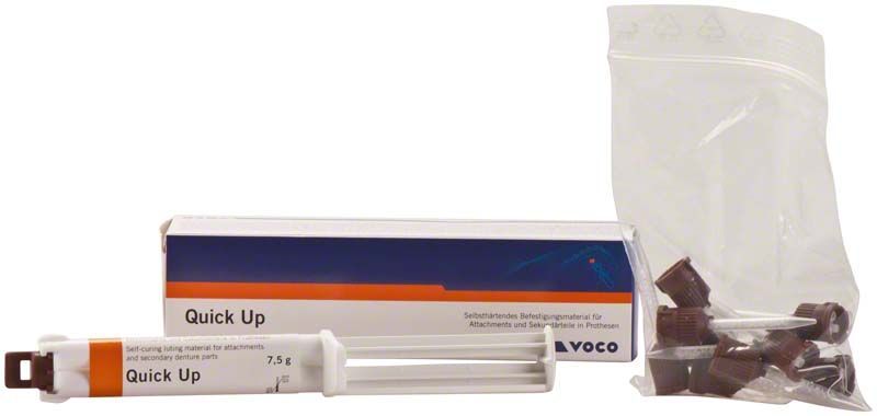 Quick Up® QuickMix Spritze mit Verpackung und Zubehörteilen.