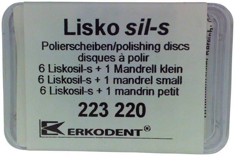 Liskosil-S 6 Polierscheiben in Verpackung mit Produktdetails.