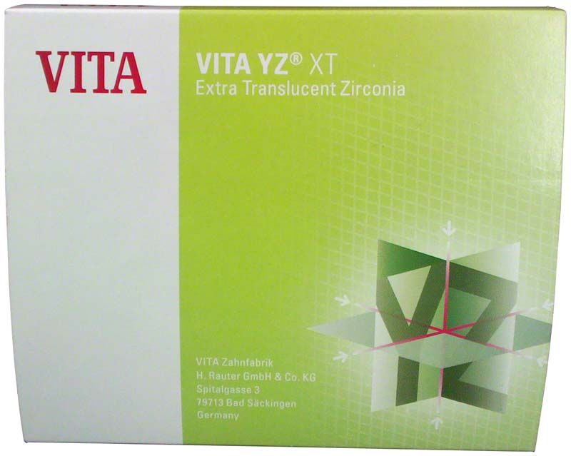 VITA YZ® XT Farb-Disk 20mm A4 in Verpackung.
