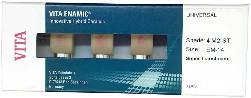 Verpackung von VITA ENAMIC® Universal EM-14 ST 4M2 Hybridkeramik.