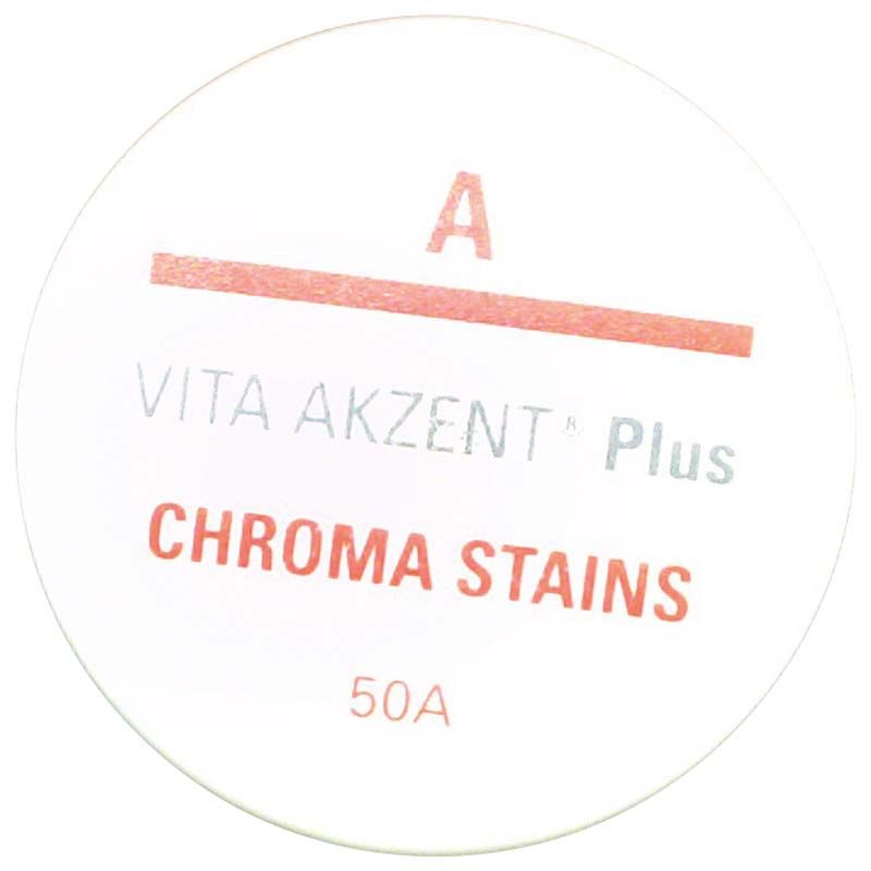 VITA AKZENT Plus CHROMA STAINS Paste A, Dose mit rotem Aufdruck.