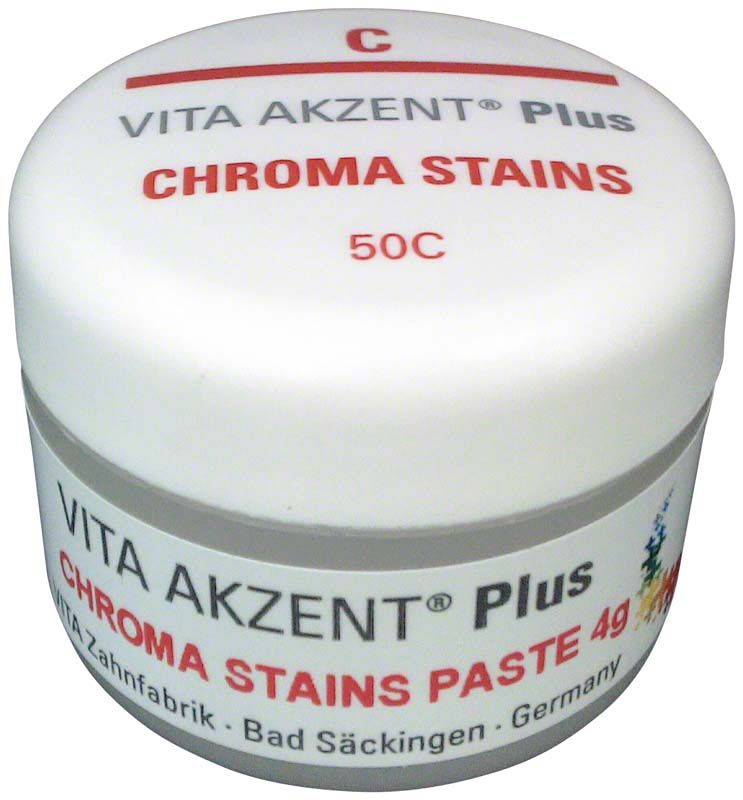 VITA AKZENT® Plus CHROMA STAINS Paste C in weißem Tiegel.