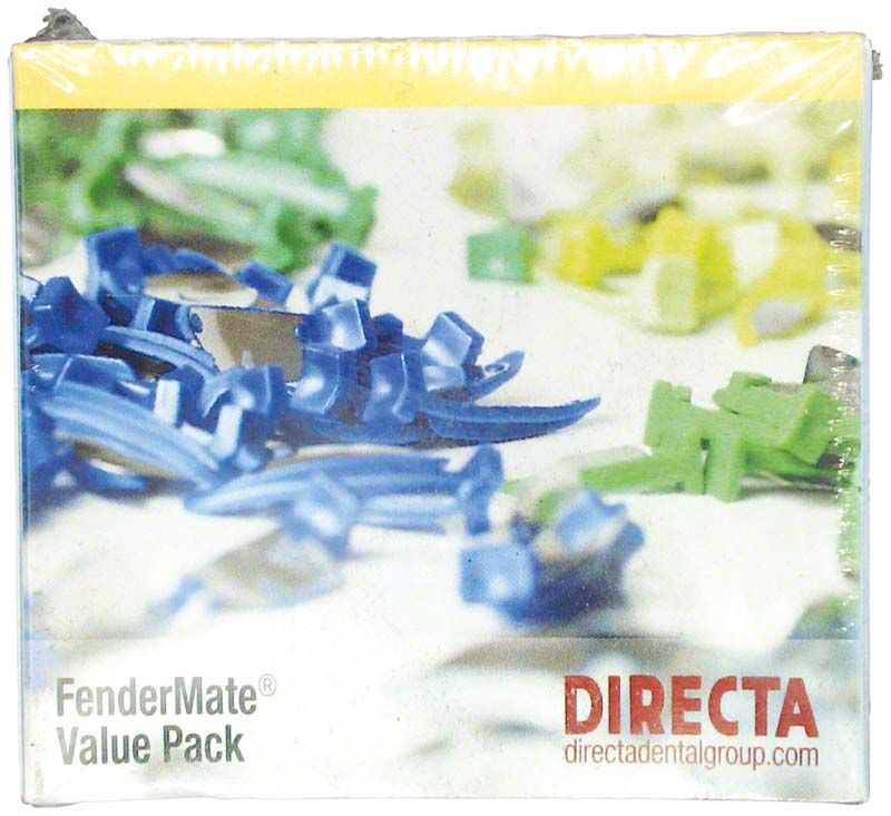 FenderMate® Value Pack in hellblau und grün auf Verpackung.