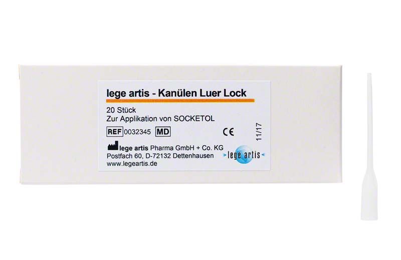 lege artis-Kanülen Luer Lock Verpackung mit Produktinformationen und Herstellerangaben