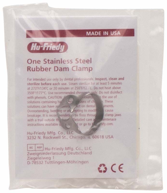 Kofferdam-Klammer Figur W8A aus Edelstahl in Verpackung