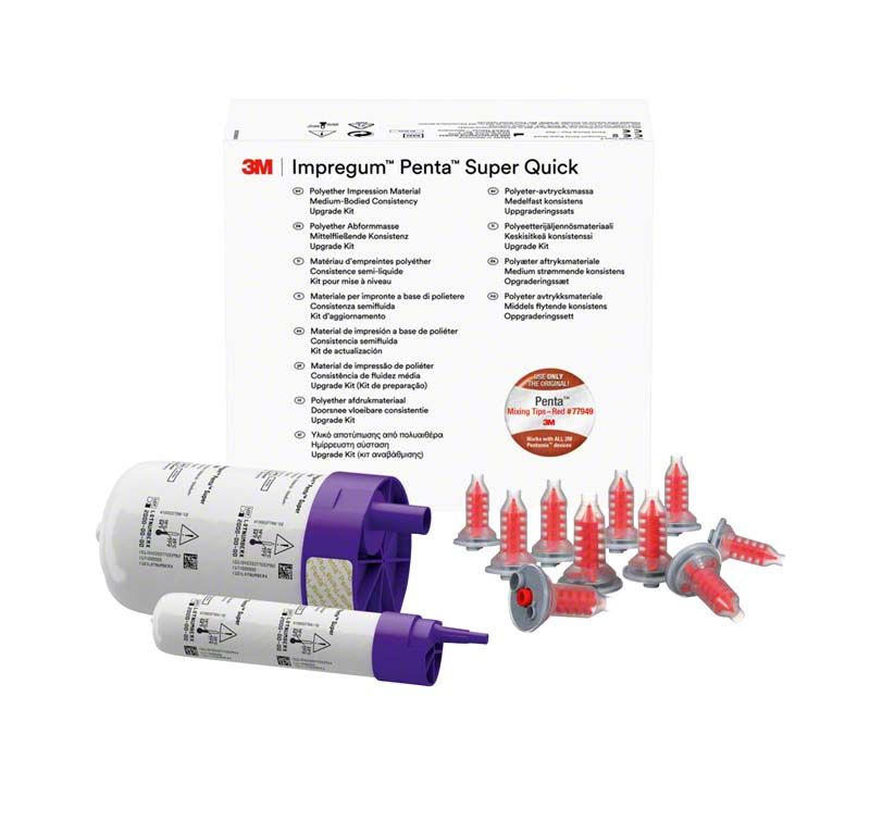 Impregum™ Penta™ Super Quick Medium Body Upgrade Kit mit Zubehör und Verpackung.