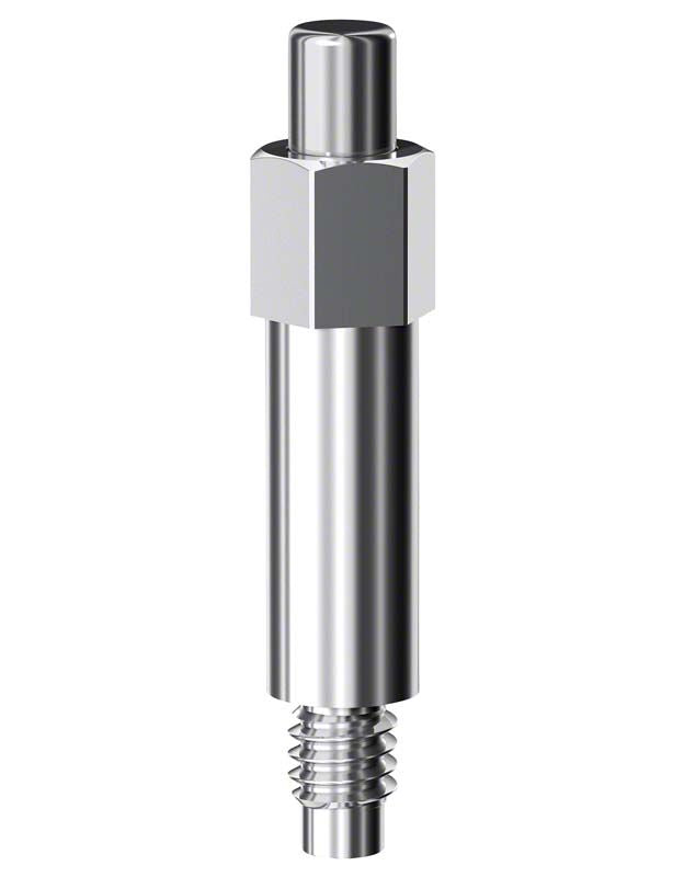 SmartPeg Typ 15 aus glänzendem Metall mit Schraubgewinde.