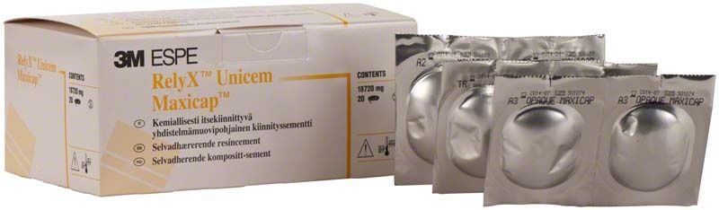 3M RelyX™ Unicem Maxicap Packung mit einzelnen Maxicap-Kapseln.