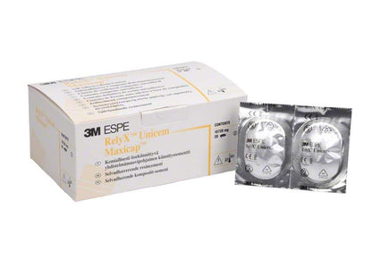 RelyX™ Unicem Maxicap Verpackung mit zwei einzelnen Kapseln sichtbar.