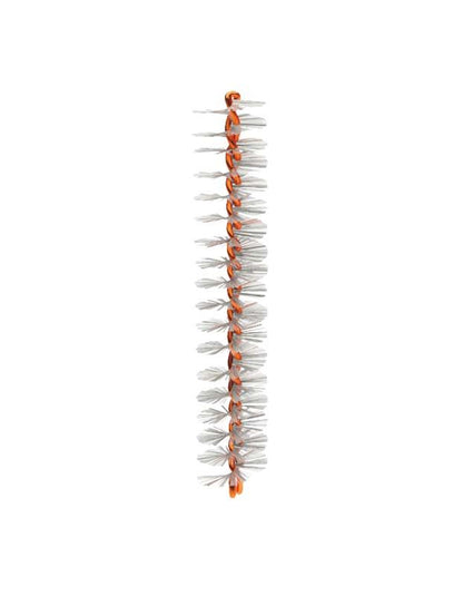 Orange Interdentalbürste mit weichen, fluoridbeschichteten Borsten für Zahnzwischenräume.