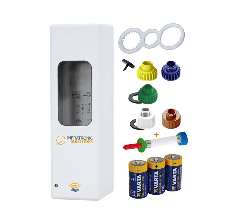 Sensorspender IT1000 AW EURO-2 Komplettpaket mit Flaschenadapter und Batterien.