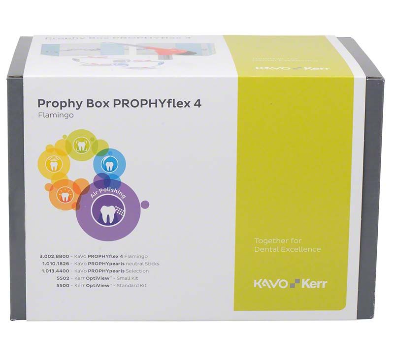 Prophy Box PROPHYflex 4 Flamingo Verpackung mit Produktinformationen.