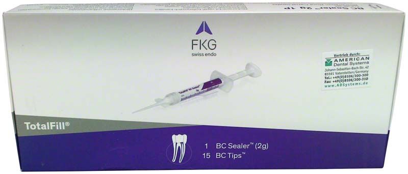 Verpackung des TotalFill BC Sealer mit Abbildung einer Spritze.