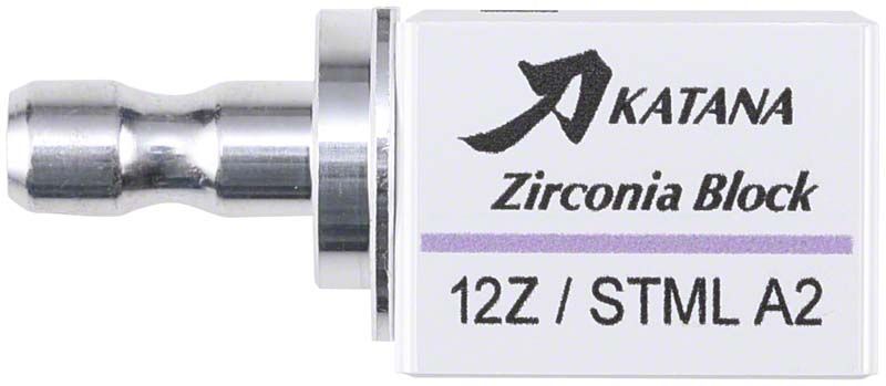 KATANA™ Zirconia Block STML 12Z B3 mit Aufdruck und Steckverbindung.