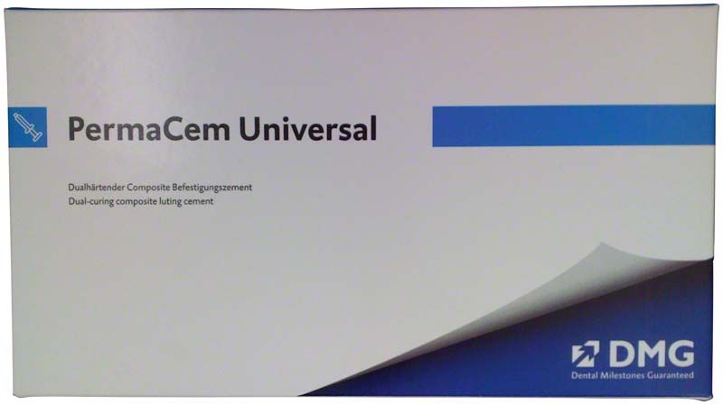 Verpackung von PermaCem Universal Smartmix A1 Befestigungszement in Blau und Weiß.