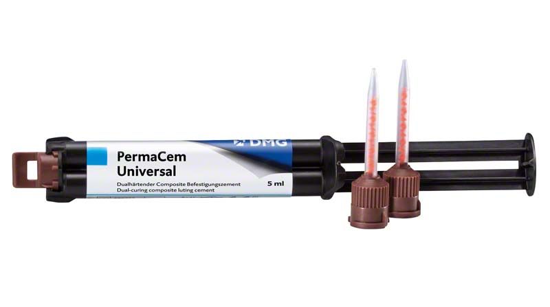 PermaCem Universal Smartmix Transparent Kartusche mit zwei Mischkanülen.