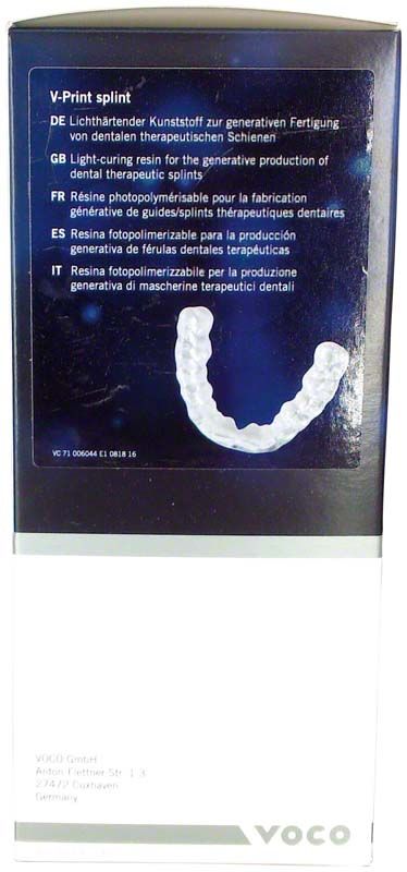 V-Print splint clear Verpackung mit Produktname und mehrsprachiger Beschreibung.