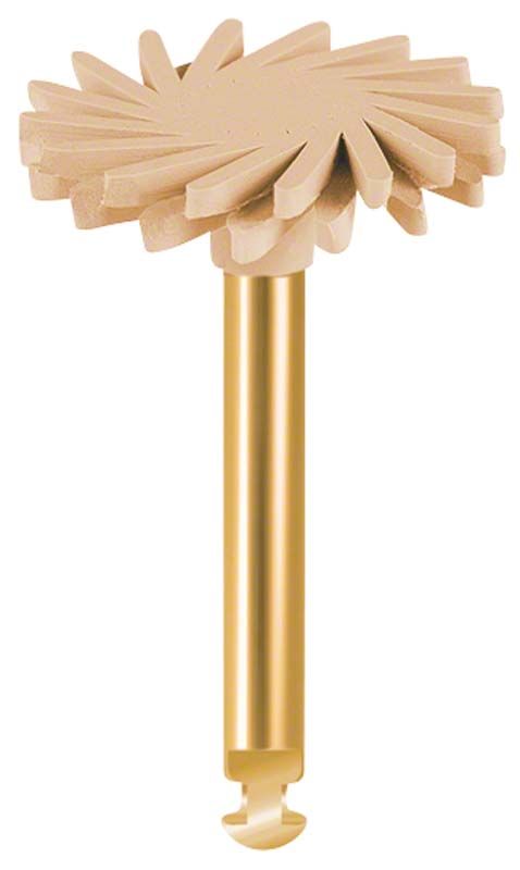 Flexibler Diamantpolierer für Zirkonoxid mit beige Twist-Design.