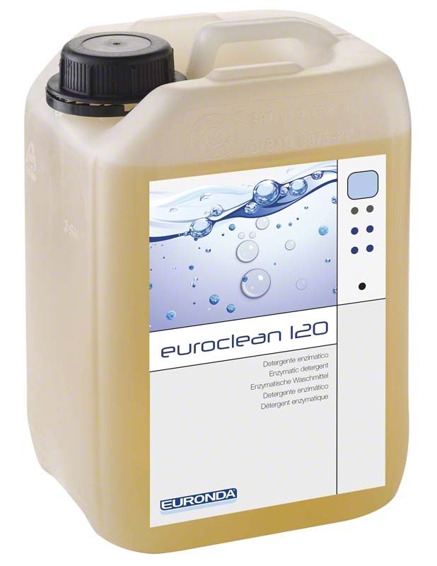 Euroclean 120 Reinigungslösung 3 Liter Kanister mit Etikett und Schraubverschluss.