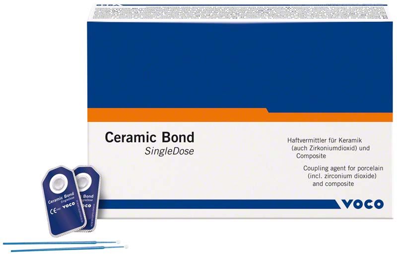 Haftvermittler "Ceramic Bond SingleDose" mit Verpackung und Einzelapplikatoren.