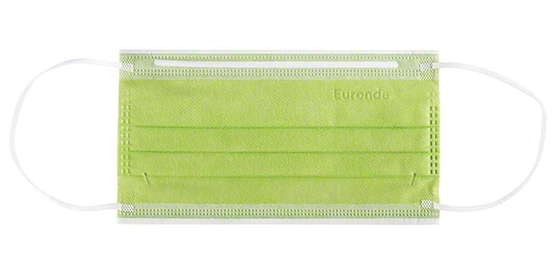 Einwegmundschutz Monoart Pro 4 in Hellgrün mit Gummizug.
