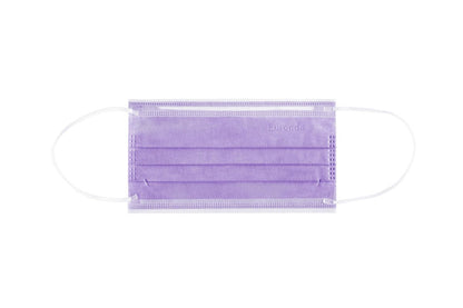 Monoart Mundschutz Pro 4 Perfect Fit Gummizug in Lila auf weißem Hintergrund.